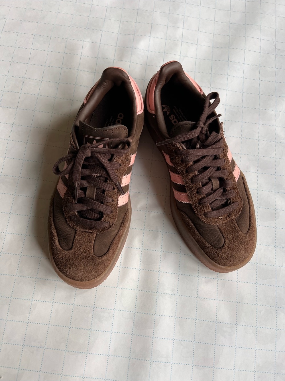 adidas Samba Brown with Pink Stripes Sneakers - Picture 2 of 4